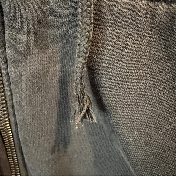 Nike Black Cropped Zip Up Hoodie Swoosh Athleisure Sweatshirt - Picture 6 of 6